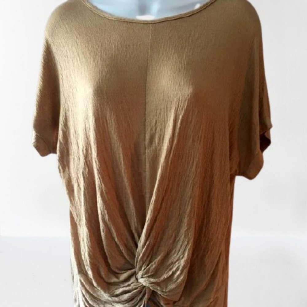 Lexington by Macy's Medium Brown Blouse Shirt with Swirly Waist NEW